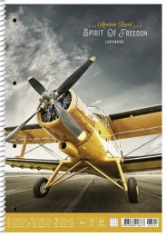 Spirálfüzet, A4+, kockás, 80 lap, SHKOLYARYK "Spirit of Freedom", vegyes