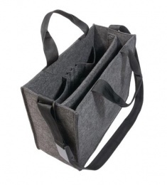 Irodai válltáska, vállpánttal, M méret, 36x28x15 cm, SIGEL "Classic", sötétszürke