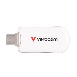 Pendrive, 128GB, USB-C 3.2 Gen1, VERBATIM "Plectra", fehér