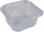 Ételtároló doboz, egybefedeles, műanyag, szögletes, 250 ml, 100 db, "Party", víztiszta